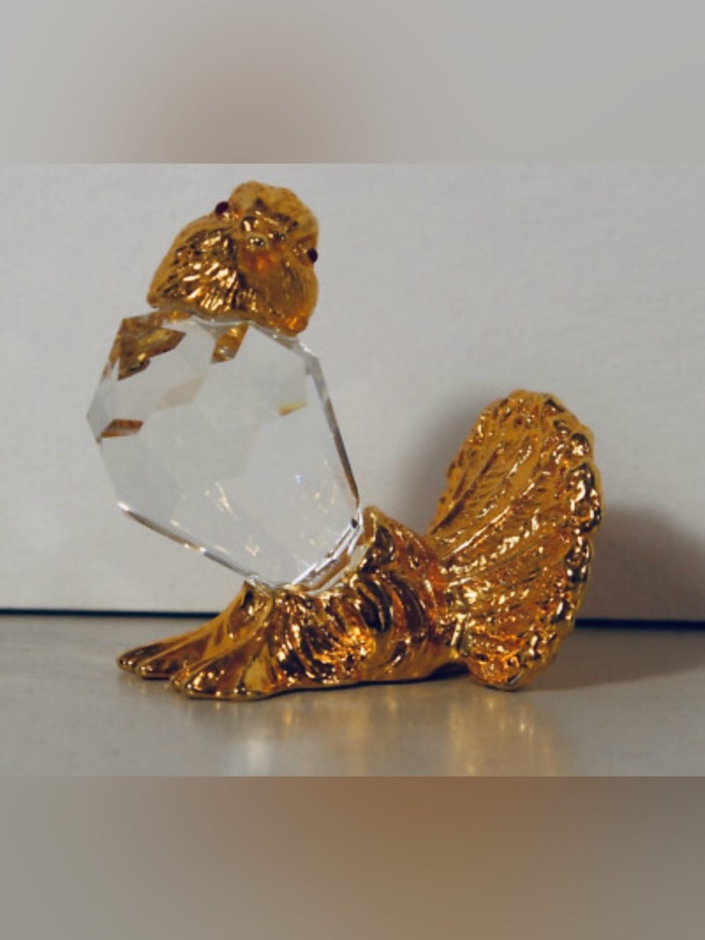 Set of 2 LENCIA Star Collection SONGBIRD Gold & Crystal Swarovski? Austria